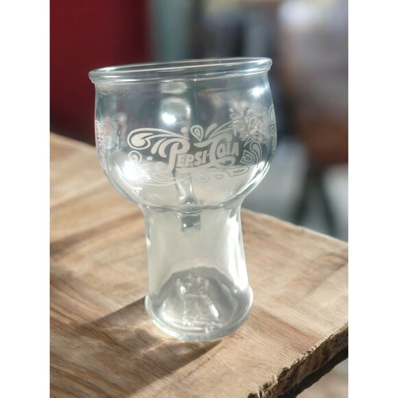 Pepsi Cola Glass Mug Tumbler With Handle Embossed, White Logo 6 1/4"Tall Vintage - Picture 3 of 7